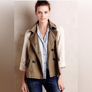 Chic Beige and Olive Women's Jean Jacket